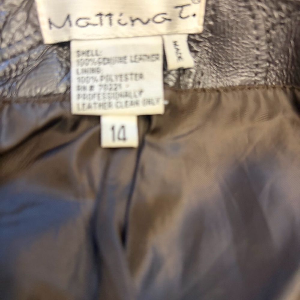 Vintage Leather square neck‎ jack with removable faux Fur Size 14. Nicely lined. - Picture 8 of 12